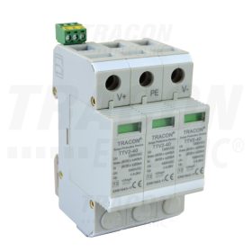   Tracon DC túlfeszültség levezető PV rendszerhez; 2-es típus; 3modul 1000 VDC, 20/40 kA (8/20 us), 2P