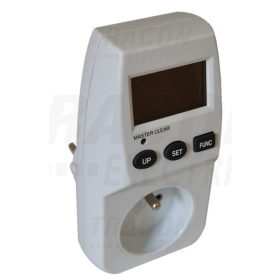   Tracon LCD kijelzésű dugaszolható fogyasztásmérő csapos, egyfázisú 230V / 16A, 1xFrench