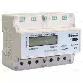   LCD kijelzésű fogyasztásmérő, közvetlen, MODBUS, 3F, 7 modul