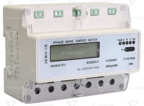 LCD kijelzésű fogyasztásmérő, közvetlen, MODBUS, 3F, 7 modul