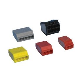   Tracon Csavar nélküli vezetékösszekötő, piros 3×(0,75-2,5mm2, 450VAC, max. 16A
