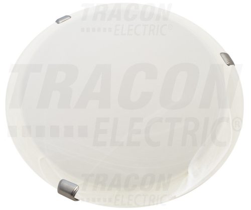 Tracon Üveg mennyezeti UFO lámpatest, fehér 230V, 50Hz, E27, max.1×60W, D=300 mm, EEI=A++,A+,A,B,C,D,E