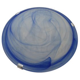   Tracon Üveg mennyezeti UFO lámpatest, kék 230V, 50Hz, E27, max.1×60W, D=300 mm, EEI=A++,A+,A,B,C,D,E