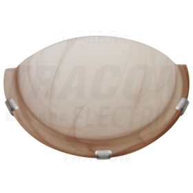   Tracon Üveg oldalfali fél UFO lámpatest, bézs 230V, 50Hz, E27, max.1×60W, D=300 mm, EEI=A++,A+,A,B,C,D,E