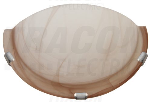 Tracon Üveg oldalfali fél UFO lámpatest, bézs 230V, 50Hz, E27, max.1×60W, D=300 mm, EEI=A++,A+,A,B,C,D,E