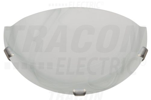 Tracon Üveg oldalfali fél UFO lámpatest, fehér 230V, 50Hz, E27, max.1×60W, D=300 mm, EEI=A++,A+,A,B,C,D,E