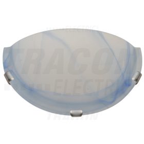   Tracon Üveg oldalfali fél UFO lámpatest, kék 230V, 50Hz, E27, max.1×60W, D=300 mm, EEI=A++,A+,A,B,C,D,E