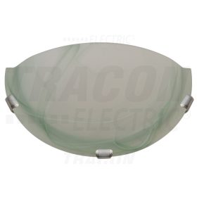   Tracon Üveg oldalfali fél UFO lámpatest, zöld 230V, 50Hz, E27, max.1×60W, D=300 mm, EEI=A++,A+,A,B,C,D,E