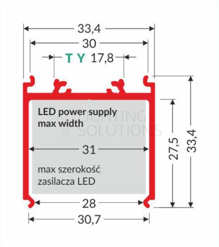 TOPMET LED profil VARIO30-08 1000 mm eloxált