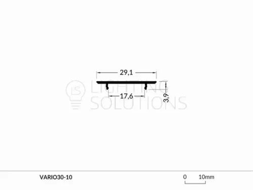TOPMET alumínium takaró VARIO30-10 2000 mm fehér