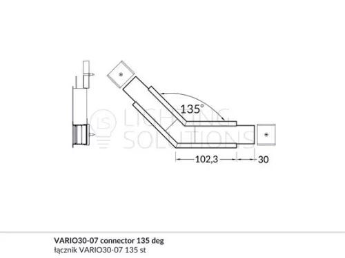 TOPMET sarokidom VARIO30-07 135° eloxált