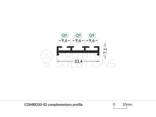 TOPMET LED profil COMBO30-02 Q9 1000 mm natúr