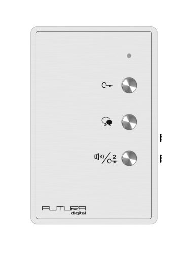 Futura Digital Kihangosított audió lakáskészülék és ajtó melletti csengő és belső hívás funkcióval.