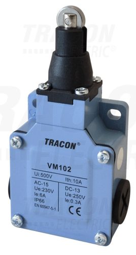 Tracon Helyzetkapcsoló, görgős fémházas 1×NO+1×NC, 6A/230V AC, IP66