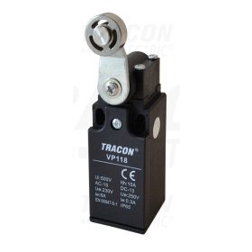   Tracon Helyzetkapcsoló, lengőkar-görgő 1×NO+1×NC, 6A/230V AC, 28mm, IP65
