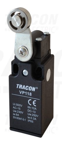 Tracon Helyzetkapcsoló, lengőkar-görgő 1×NO+1×NC, 6A/230V AC, 28mm, IP65