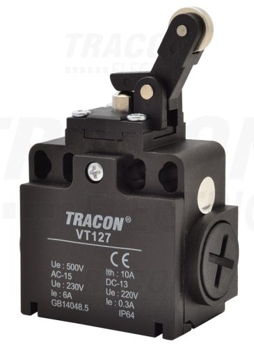 Tracon Helyzetkapcsoló, nyomógörgős 1×NO+1×NC, 6A/230V AC, IP65