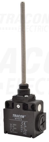 Tracon Helyzetkapcsoló, rugószáras (műanyag+acél) 1×NO+1×NC, 6A/230V AC, IP65