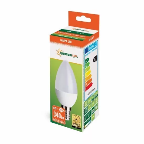 LED Gyertya E14 230V 4W WW