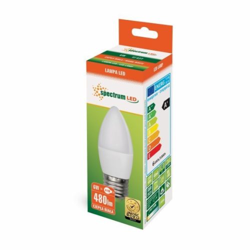 LED Gyertya E27 230V 6W WW