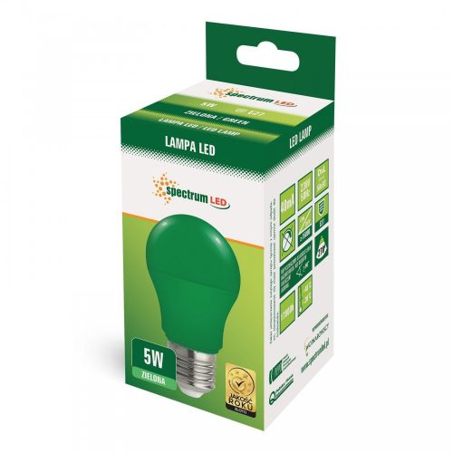 LED GLS E27 230V 5W ZÖLD