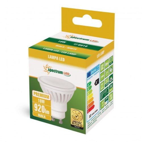 LED GU10 230V 10W SMD NW 100° Prémium, kerámia, fehér