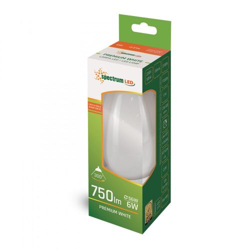 LED gyertya E14 230V 6W COG WW fehér