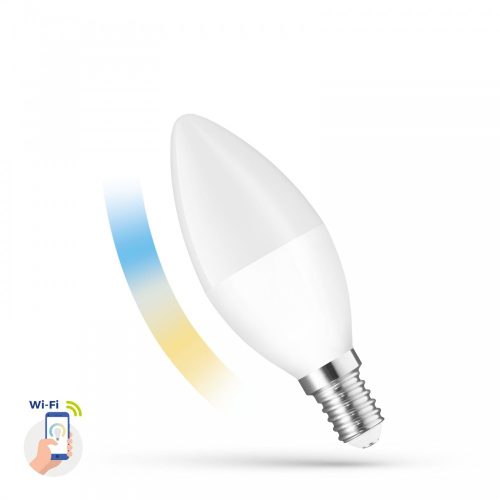 LED Gyertya E14 230V 5W CCT+DIM WI-FI - SMART