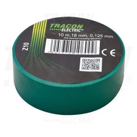   Tracon Szigetelőszalag, zöld 10m×18mm, PVC, 0-90°C, 40kV/mm