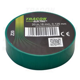   Tracon Szigetelőszalag, zöld 20m×18mm, PVC, 0-90°C, 40kV/mm