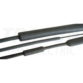  Tracon Zsugorcső, közepesfalú, 4:1 zsugorodás, gyantás, fekete 19/6mm, POLIOLEFIN