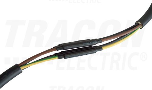 Tracon Kötéskészlet szalagárnyékolású, 4-erű kábelhez, gyantás 4×35mm2-4×120mm2, (4×30/8mm, l=200mm)+(1×85/25mm, L=1000mm)