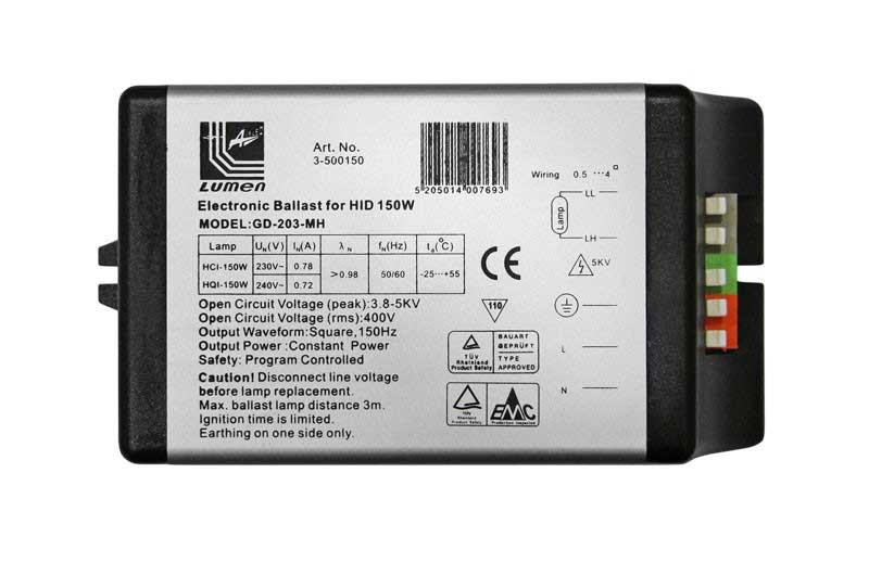 Adeleq Elektronikus Előtét Fémhalogén Fényforráshoz 150W Adeleq Elektronikus Előtét Fémhalogén Fényforráshoz 150W