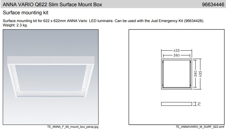 ANNA VARIO Q622 Slim Surface Mount Box Mennyezeti doboz felületre történő szereléshez