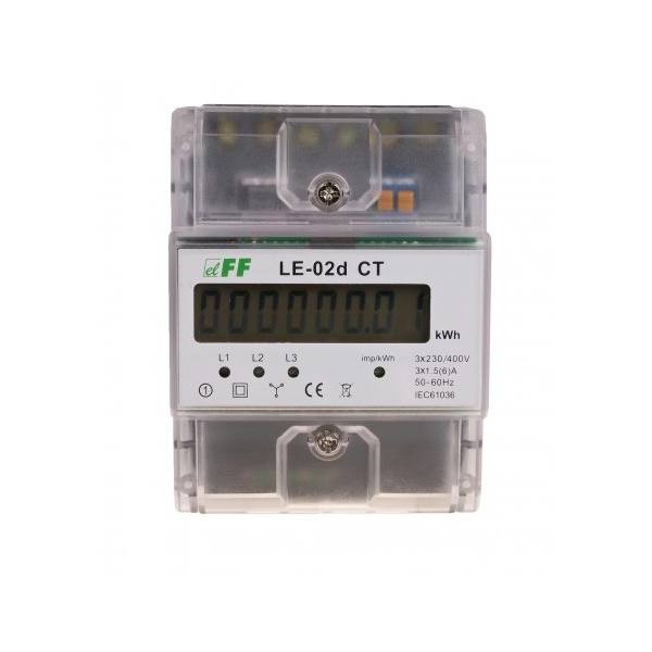 F&F Fogyasztásmérő DIN sínre, 3 fázisú áramváltós, x/5, áttétel: 5-6000, LCD, DIN F&F Fogyasztásmérő DIN sínre, 3 fázisú áramváltós, x/5, áttétel: 5-6000, LCD, DIN