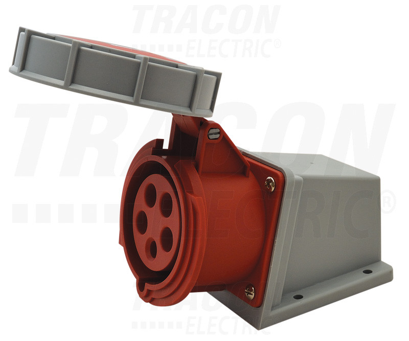 Tracon Felületre szerelhető ipari csatlakozóaljzat 32A, 400V, 3P+N+E, 6h, IP67