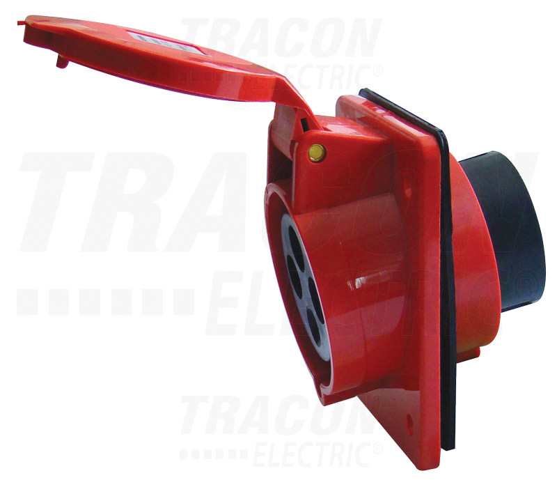Tracon Beépíthető ferde ipari csatlakozóaljzat 32A, 400V, 3P+E, 6h, IP44