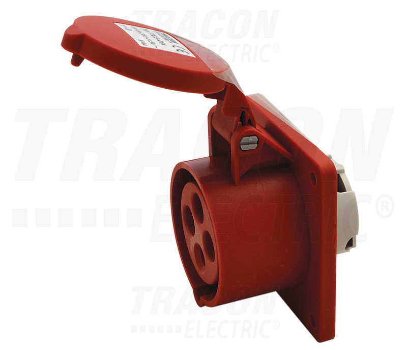 Tracon Beépíthető egyenes ipari csatlakozóaljzat 16A, 400V, 3P+E, 6h, IP44