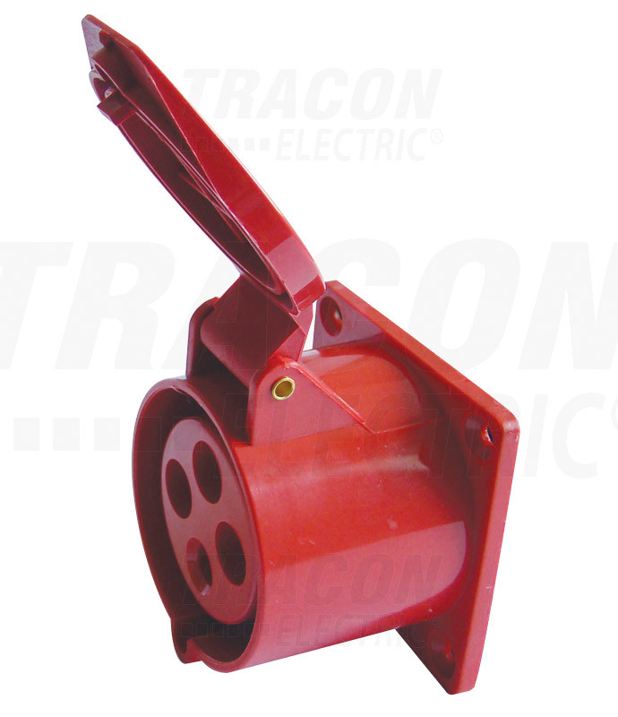 Tracon Beépíthető egyenes ipari csatlakozóaljzat 32A, 400V, 3P+E, 6h, IP44